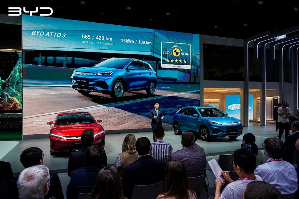 Xe điện BYD tại Triển lãm ô tô quốc tế Thượng Hải 2023.