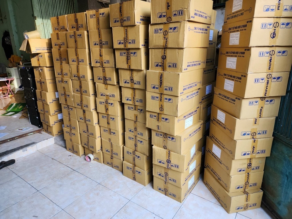 Kho chứa tân dược giả do Công an TPHCM phát hiện vào đầu tháng 7/2023. 	Ảnh: N.A