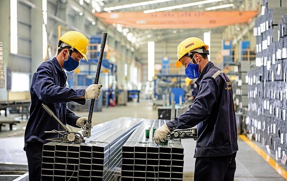 Các doanh nghiệp thép đang có mức tiêu thụ đạt cao trong tháng 9/2023. 	Ảnh: HSG