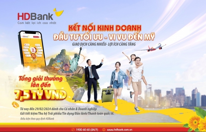 Cơ hội du lịch Hoa Kỳ dành cho khách hàng của HDBank