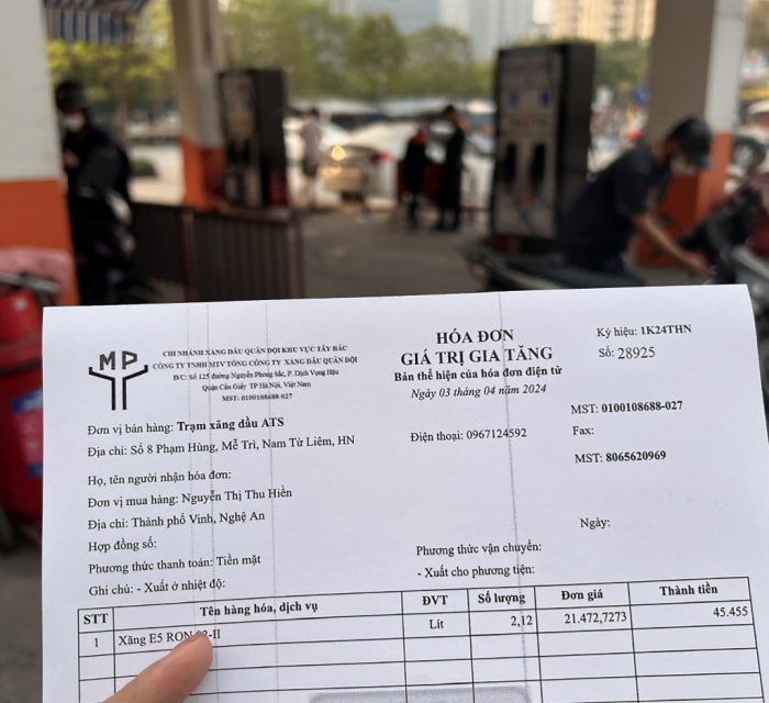 Cơ bản hoàn thành mục tiêu 100% cửa hàng xuất hóa đơn điện tử bán lẻ xăng dầu