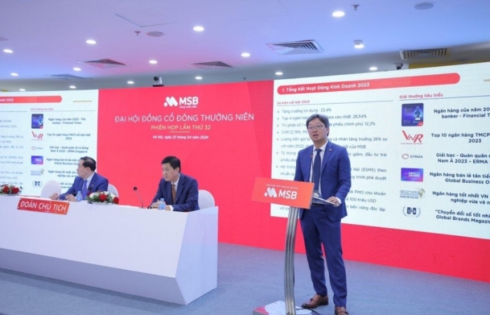 MSB: Tăng vốn điều lệ lên 26.000 tỷ đồng, lãi 1.500 tỷ đồng trong quý 1