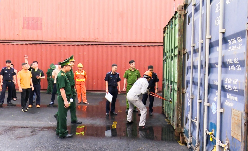 6 container kim loại xuất khẩu “đội lốt” gỗ ván ép