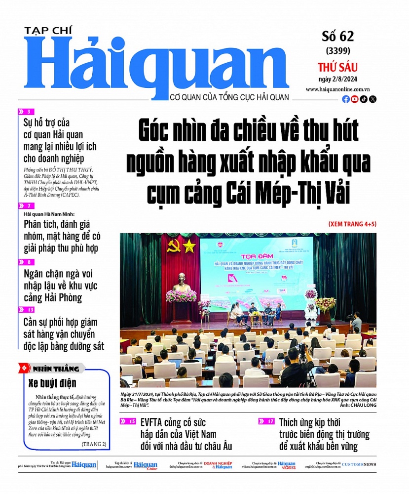 Những thông tin hấp dẫn trên Tạp chí Hải quan số 62 phát hành ngày 2/8/2024