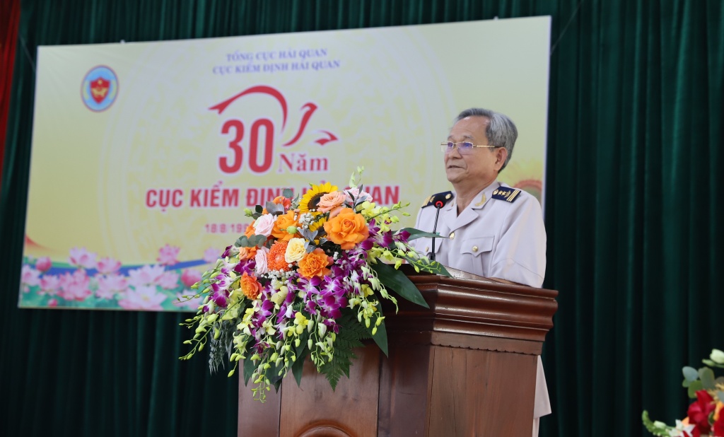 Cục trưởng Cục Kiểm định hải quan Đỗ Văn Quang phát biểu tại buổi lễ.