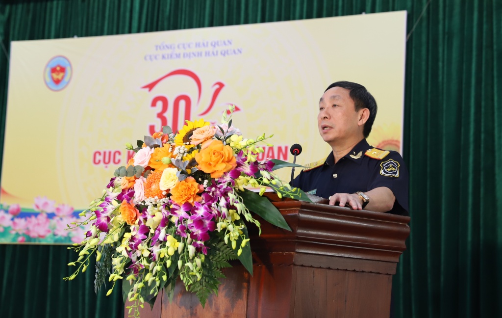 Phó Tổng cục trưởng Hoàng Việt Cường phát biểu tại lễ kỉ niệm.