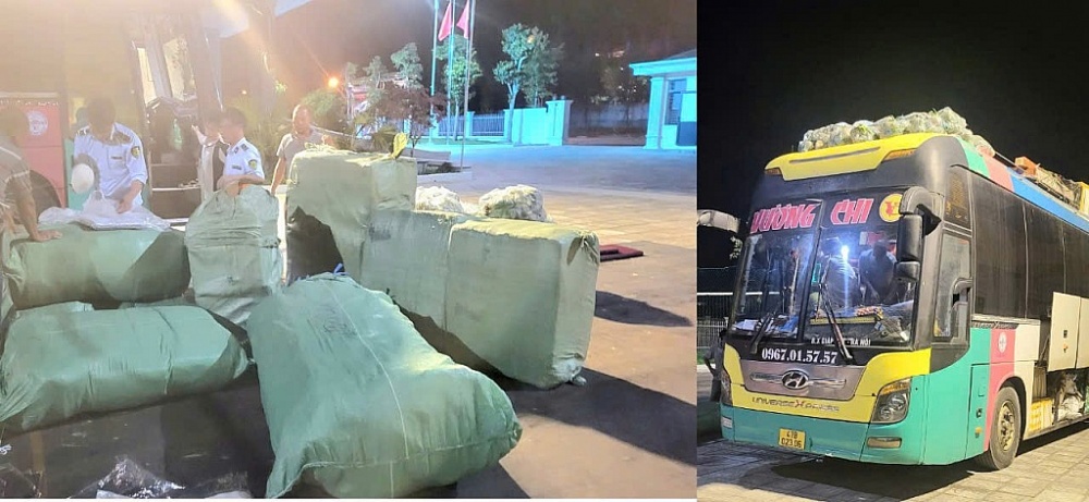 Lực lượng chức năng Hà Tĩnh kiểm tra và tạm giữ số hàng. Ảnh: QLTT Hà Tĩnh