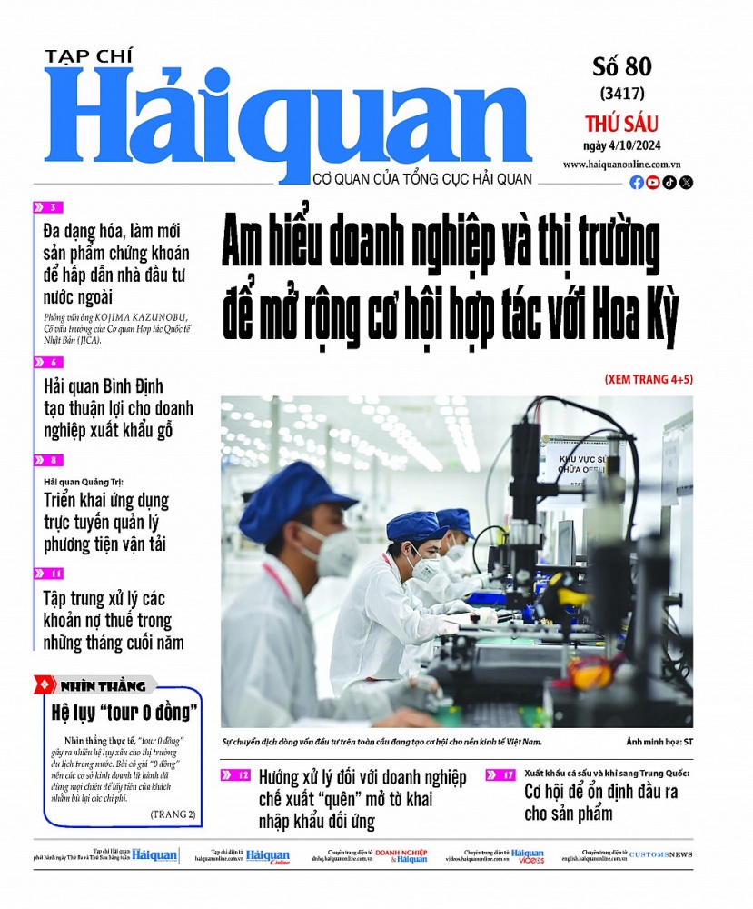 Những thông tin hấp dẫn trên Tạp chí Hải quan số 80 phát hành ngày 4/10/2024 Những thông tin hấp dẫn trên Tạp chí Hải quan số 80 phát hành ngày 4/10/2024