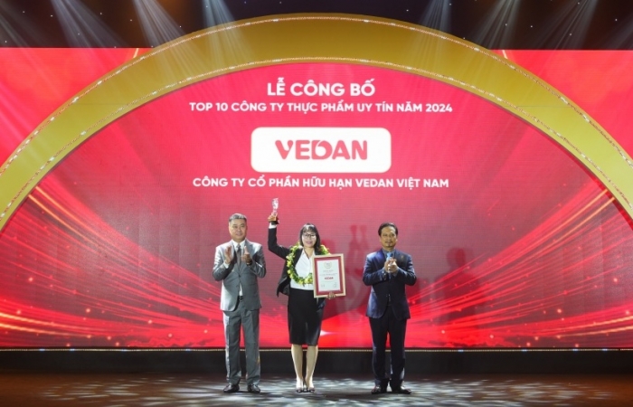 Vedan Việt Nam lần thứ 7 trong “Top 10 Công ty uy tín ngành Thực phẩm - Đồ uống năm 2024”