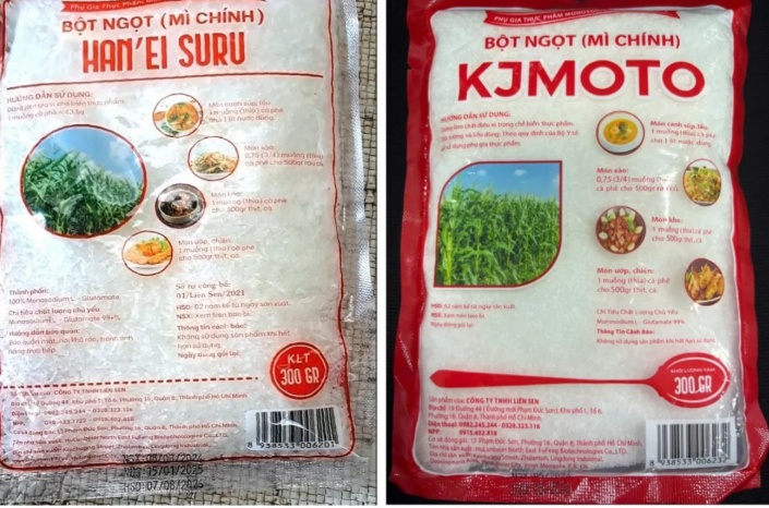 Vi phạm quy định ghi nhãn đối với hai nhãn hiệu bột ngọt