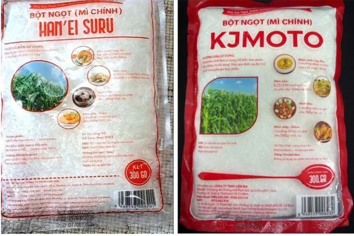 Vi phạm quy định ghi nhãn đối với hai nhãn hiệu bột ngọt