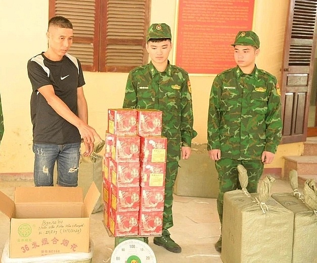 Số pháo nổ nhập lậu trái phép được lực lượng Bộ đội Biên phòng Lạng Sơn thu giữ.