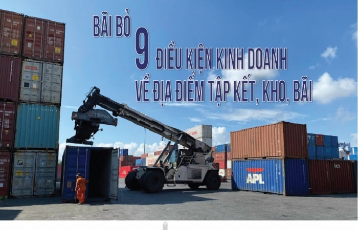 (INFOGRAPHIC): Bãi bỏ 9 điều kiện kinh doanh về địa điểm tập kết, kho, bãi