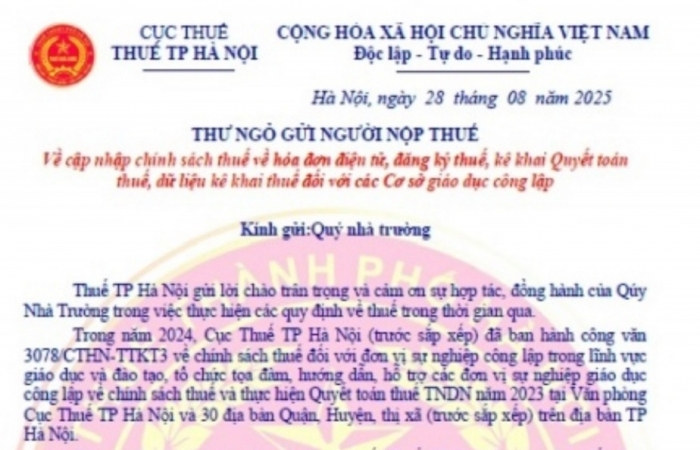 Cơ sở giáo dục công lập cần lưu ý khi thực hiện hóa đơn điện tử, đăng ký thuế