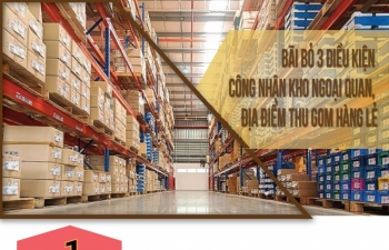 (INFOGRAPHICS): Bãi bỏ 3 điều kiện công nhận kho ngoại quan, địa điểm thu gom hàng lẻ