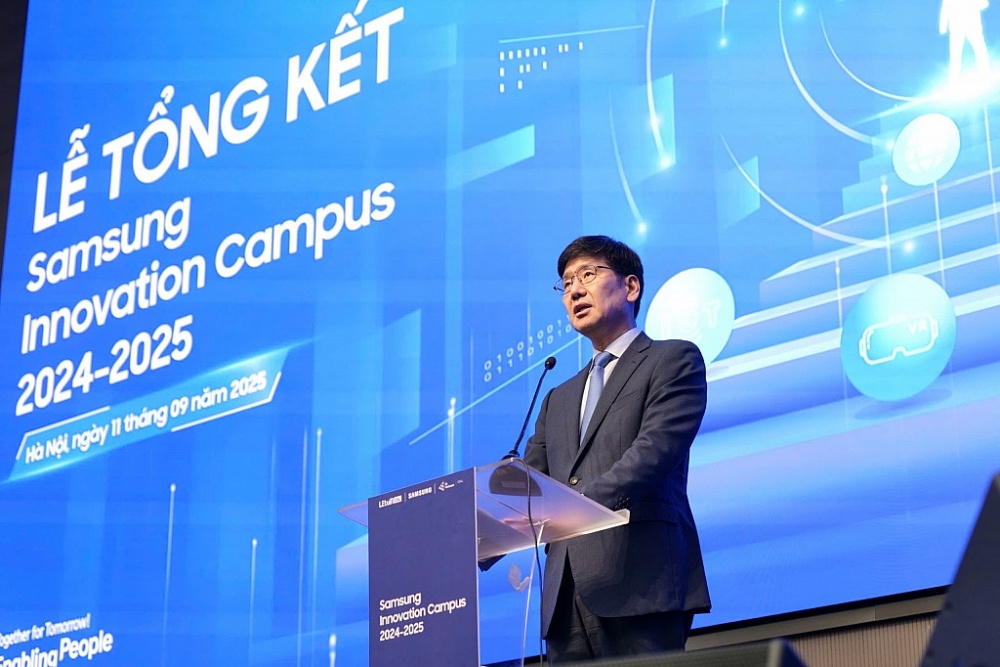 Ông Na Ki Hong - Tổng Giám đốc Samsung Việt Nam phát biểu tại sự kiện