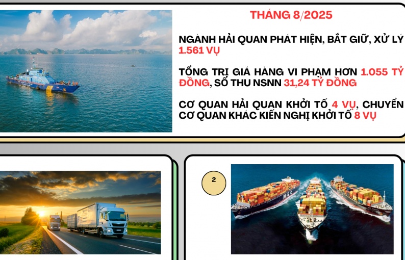 (INFOGRAPHICS): Kết quả chống buôn lậu nổi bật của ngành Hải quan tháng 8/2025