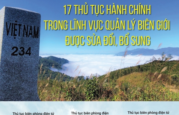 (INFOGRAPHICS): 17 thủ tục hành chính trong lĩnh vực quản lý biên giới được sửa đổi, bổ sung