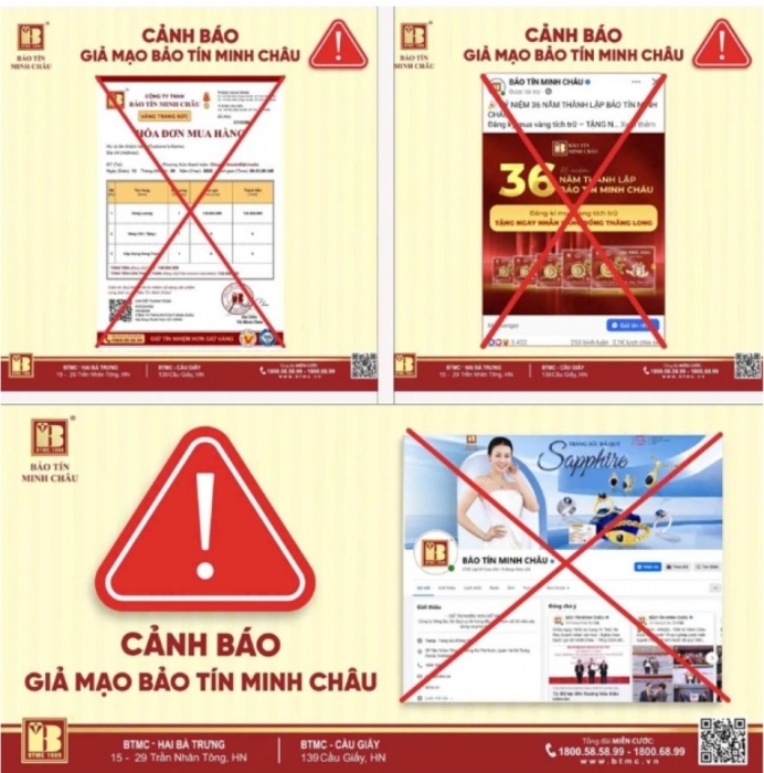 Cảnh báo tình trạng giả mạo các trang web của các công ty vàng bạc lớn để lừa đảo