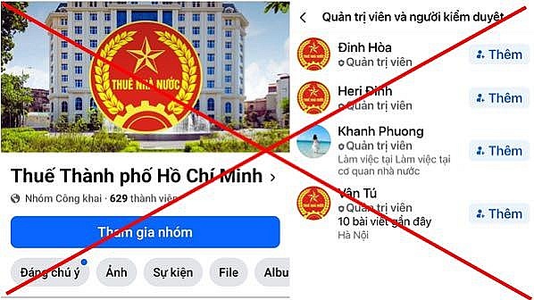 Cảnh báo tài khoản facebook, thông tin giả mạo Thuế TP. Hồ Chí Minh