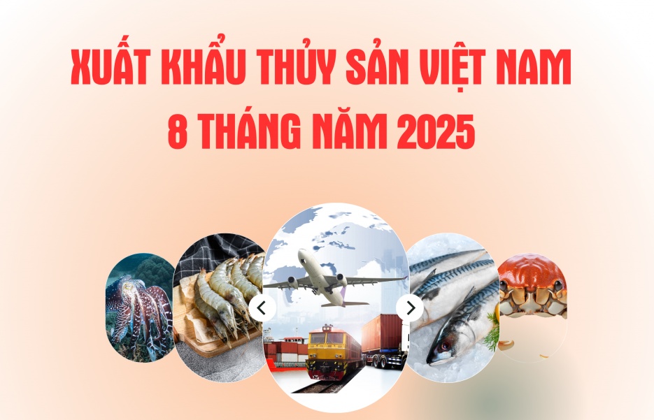 (INFOGRAPHICS): Xuất khẩu thủy sản Việt Nam 8 tháng tăng 17%
