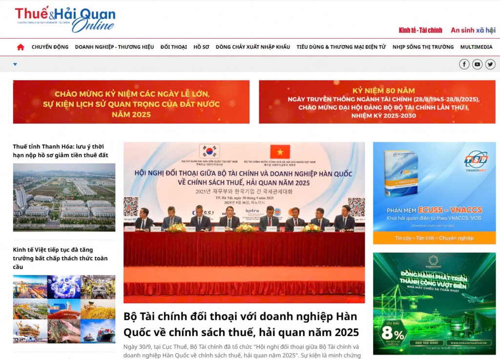 Chuyên trang Thuế & Hải quan Online kính gửi quý bạn đọc!
