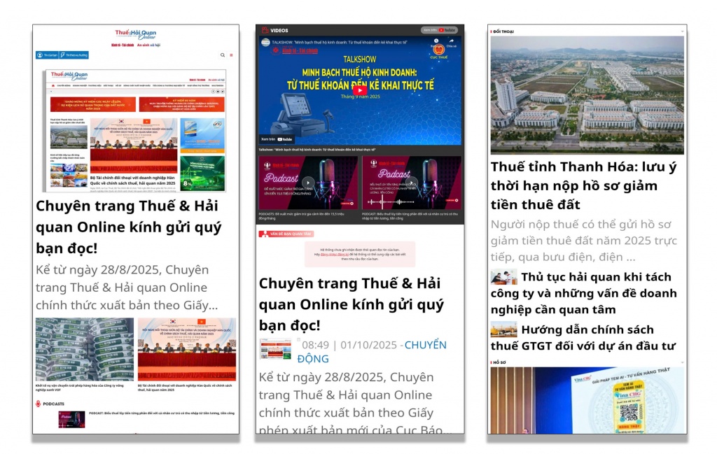 Chuyên trang Thuế & Hải quan Online kính gửi quý bạn đọc!