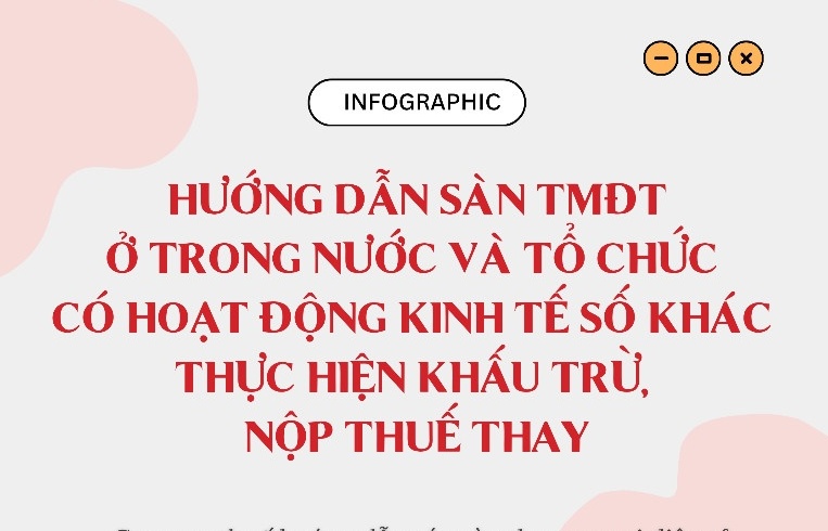 INFOGRAPHICS: Hướng dẫn sàn TMĐT ở trong nước và tổ chức kinh tế số khấu trừ, nộp thuế thay
