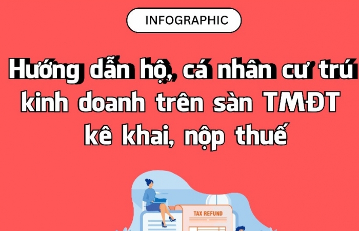 INFOGAPHICS: Hướng dẫn hộ, cá nhân cư trú kinh doanh trên sàn TMĐT kê khai, nộp thuế
