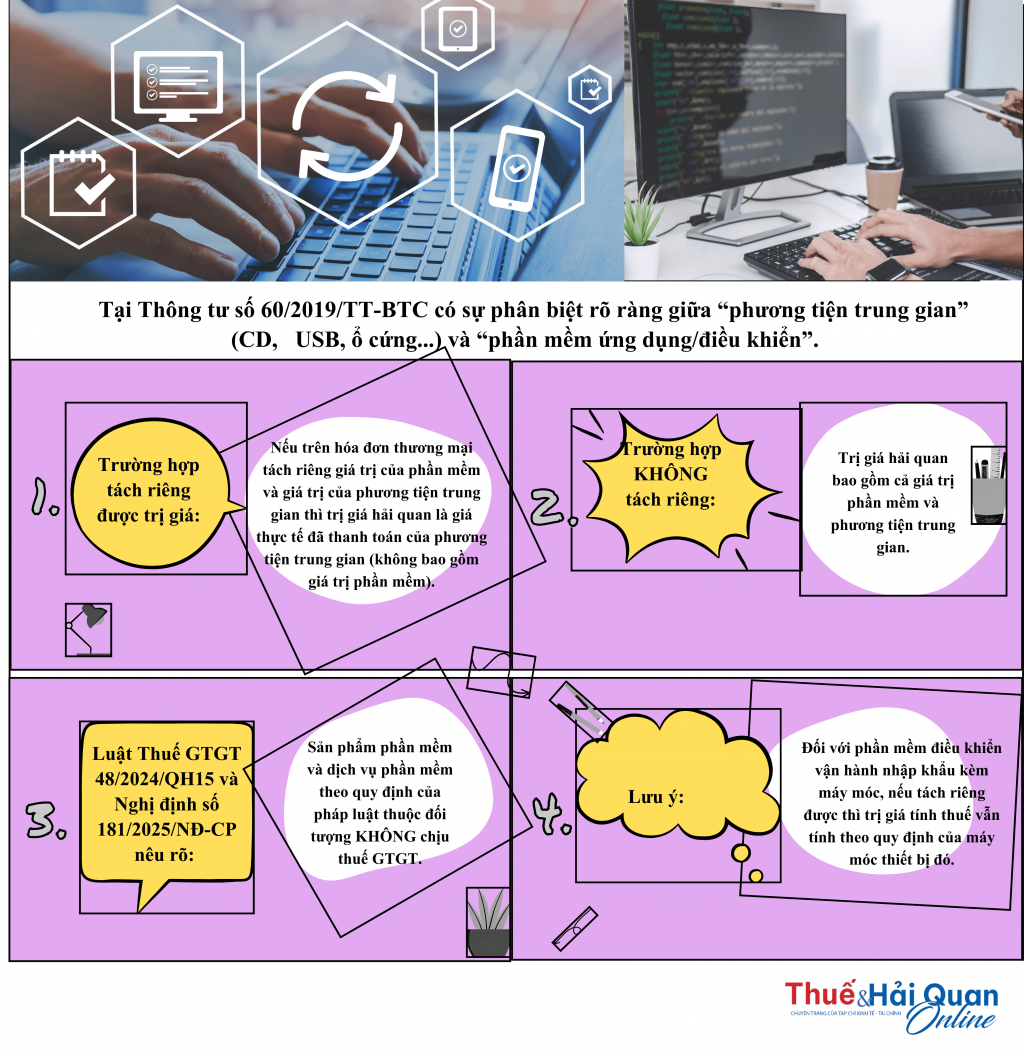 INFOGRAPHIC: Trị giá và thuế giá trị gia tăng đối với phần mềm nhập khẩu