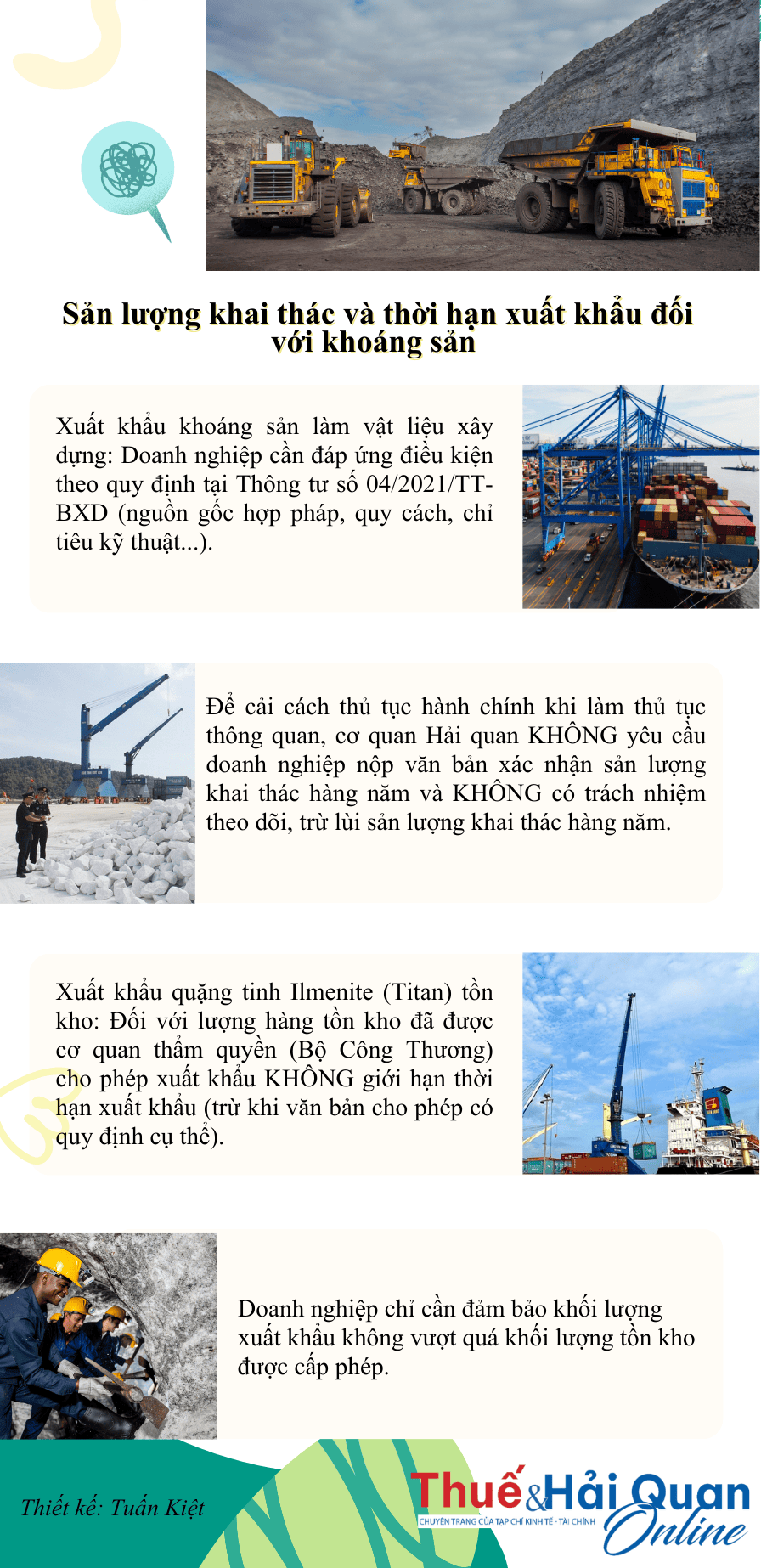 INFOGRAPHIC: Sản lượng khai thác và thời hạn xuất khẩu đối với khoáng sản INFOGRAPHIC: Sản lượng khai thác và thời hạn xuất khẩu đối với khoáng sản