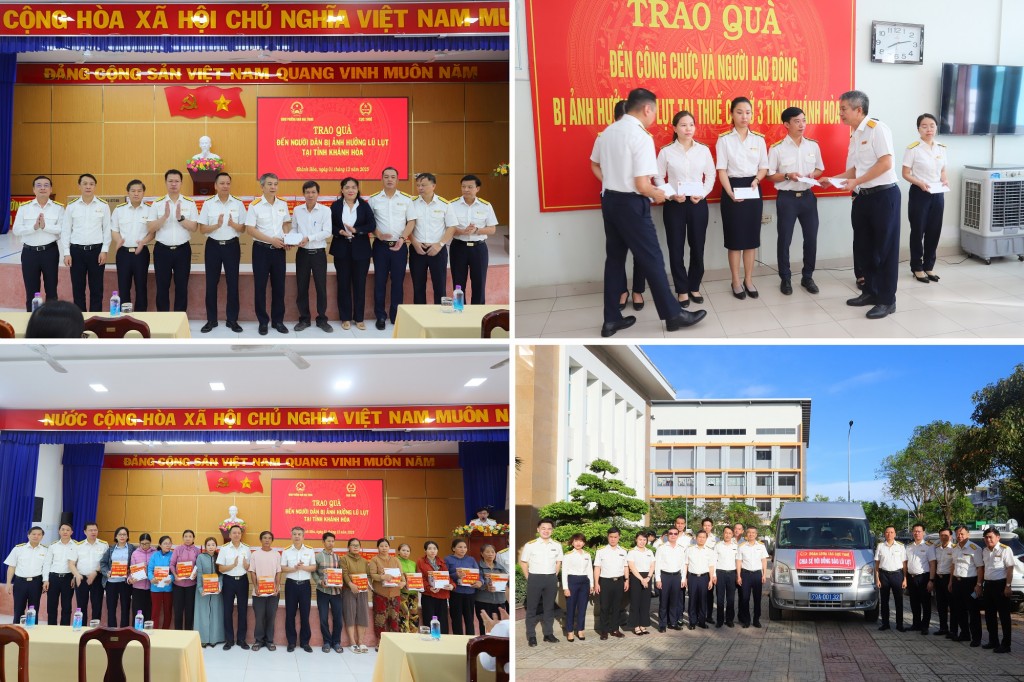 Ngành Thuế thăm, trao quà tại vùng lũ Khánh Hòa