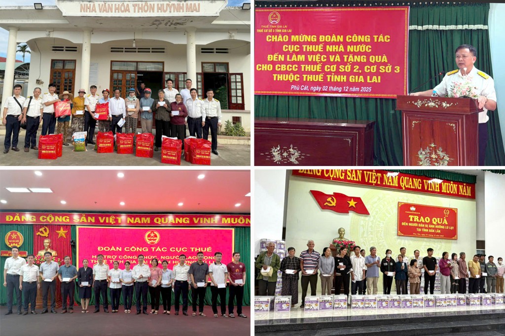 Cục Thuế tiếp tục thăm hỏi, động viên bà con vùng lũ lụt