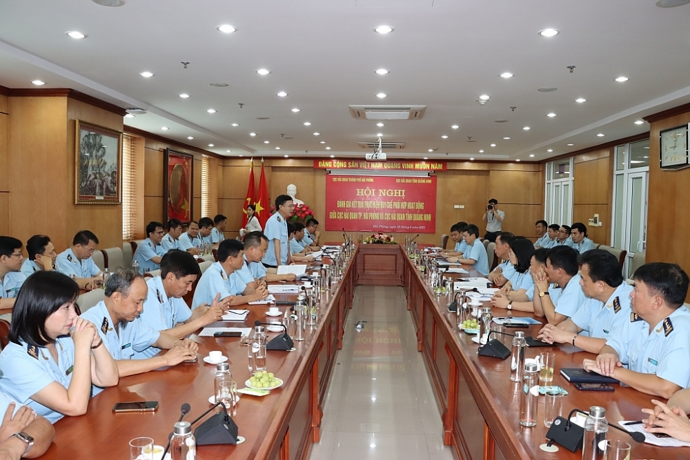 Hội nghị đánh giá kết quả thực hiện Quy chế phối hợp hoạt động giữa hai đơn vị, ngày 10/4/2021 tại Hải Phòng. 	Ảnh: T.Bình