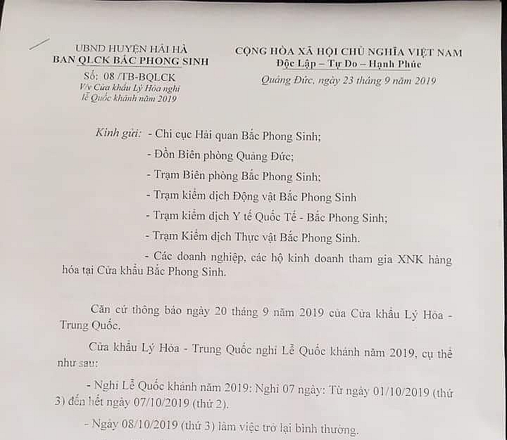 trung quoc nghi quoc khanh xuat nhap khau nhieu cua khau phia bac tram lang
