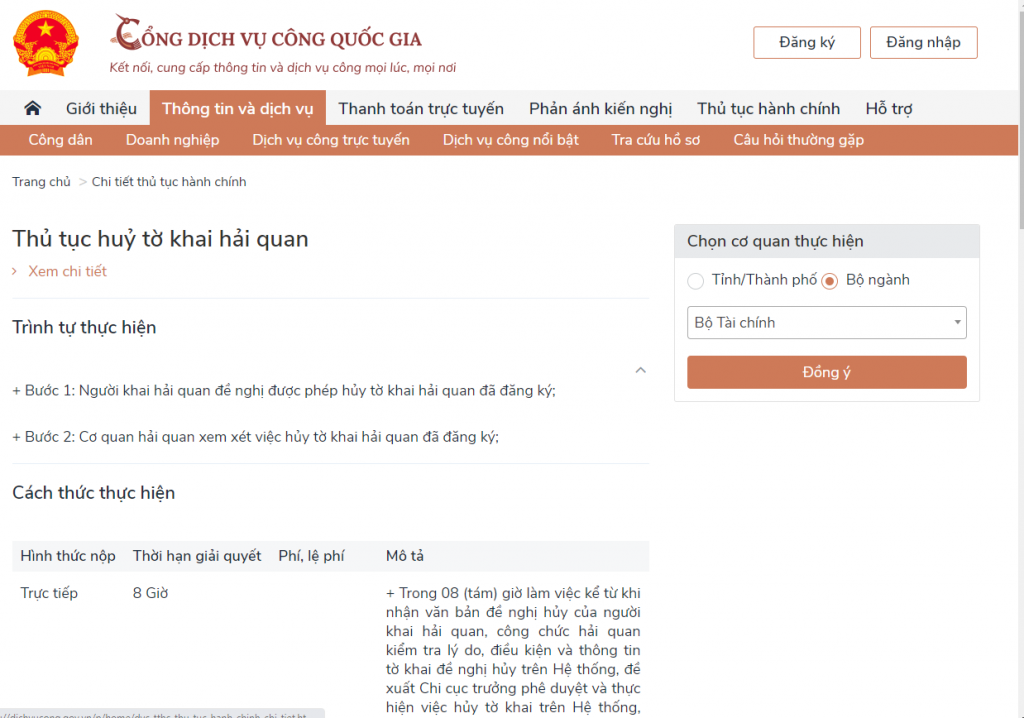 196 thủ tục hải quan được cung cấp dịch vụ công trực tuyến mức độ 4