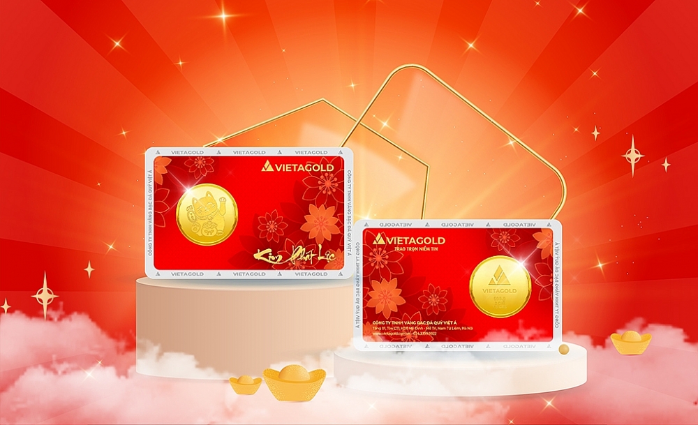 Thần tài lộc phát (05 chỉ) được thiết kế tỉ mỉ. Ảnh: Vietagold