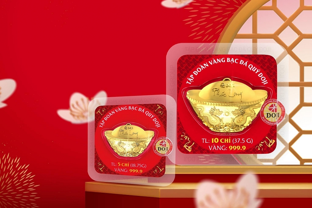 Sản phẩm vàng ép vỉ Âu Vàng Phúc Long của DOJI.