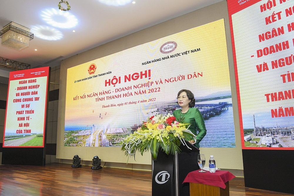 Thống đốc NHNN Nguyễn Thị Hồng phát biểu tại Hội nghị.