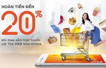 Mua sắm online được hoàn tiền tới 20% bằng thẻ tín dụng mới của MSB