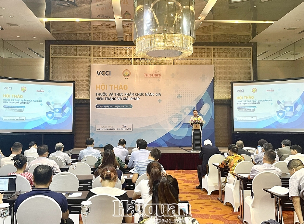 Ông Trần Đức Đông Phó Chánh Văn phòng Thường trực Ban chỉ đạo 389 phát biểu tại Hội thảo. Ảnh: H.Dịu
