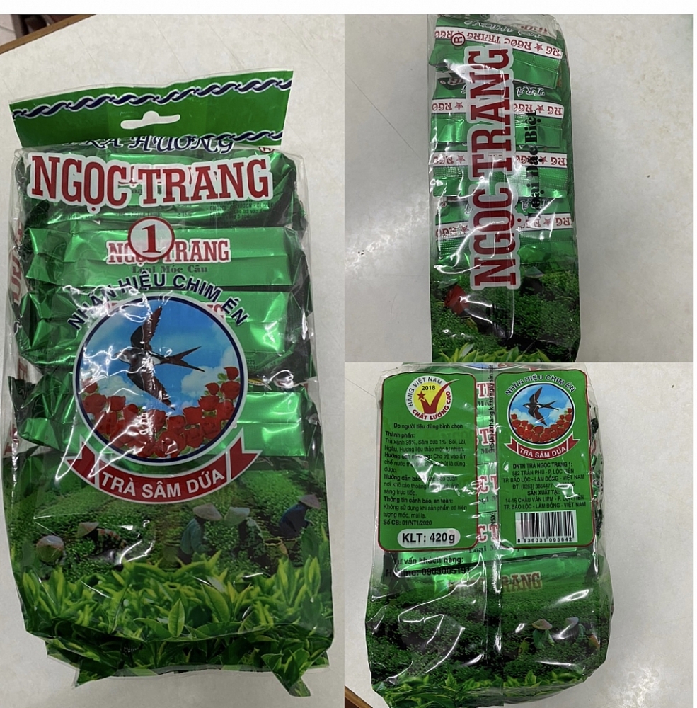 Một trong số những sản phẩm giả mạo bị thu giữ. Ảnh: QLTT Vĩnh Long