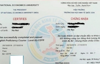 Đại học Kinh tế Quốc dân cấp chứng chỉ ngoại ngữ B2 châu Âu trái phép?