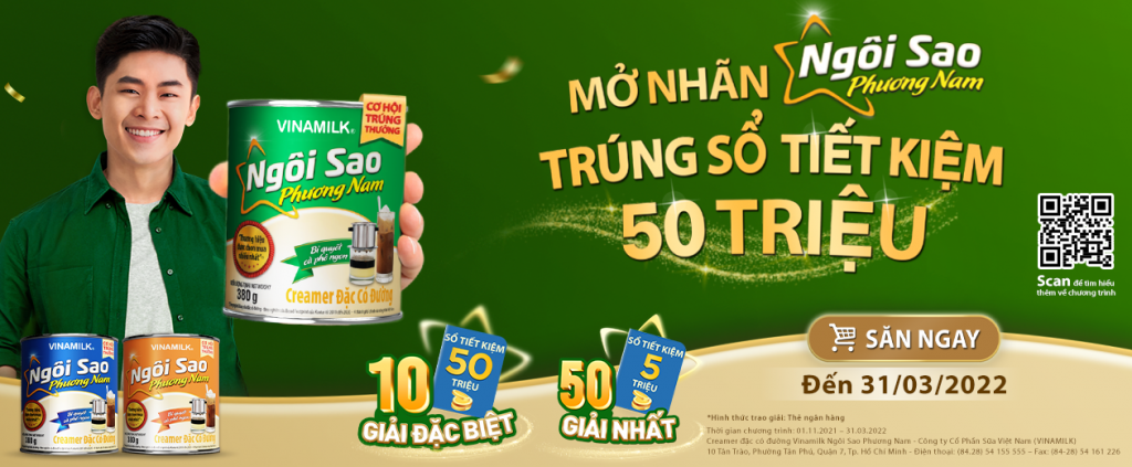 “Mở nhãn, trúng sổ tiết kiệm 50 triệu” cùng sữa Ngôi sao Phương Nam