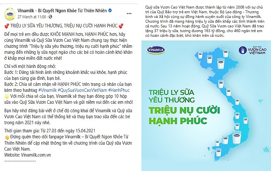 Triệu ly sữa yêu thương, triệu nụ cười hạnh phúc