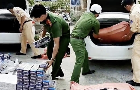 Vận chuyển thuốc lá lậu bằng... xe du lịch