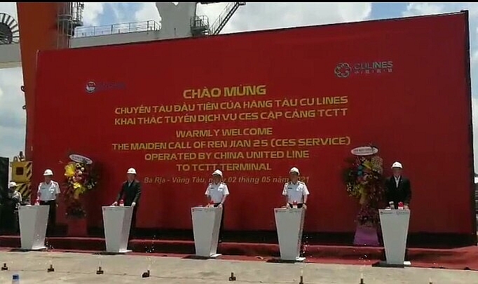 Cảng TCTT đón chuyến hàng đầu tiên của Hãng tàu CU Lines