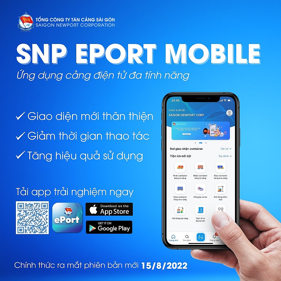 Chính thức ra mắt ứng dụng di động SNP Eport của Tân cảng Sài Gòn