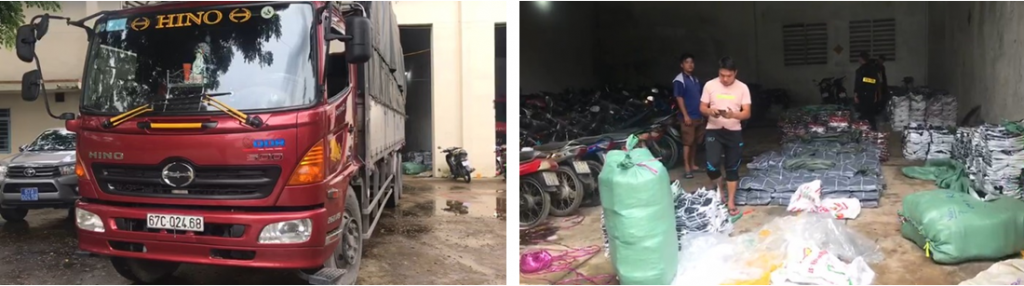 Bắt xe tải chở đầy quần áo nghi nhập lậu