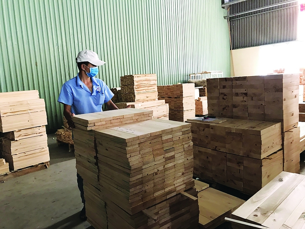 Ngành chế biến, XK gỗ Việt Nam hiện đang phụ thuộc đáng kể nguồn gỗ nguyên liệu NK.  Ảnh: N.Thanh Ngành chế biến, XK gỗ Việt Nam hiện đang phụ thuộc đáng kể nguồn gỗ nguyên liệu NK.  Ảnh: N.Thanh